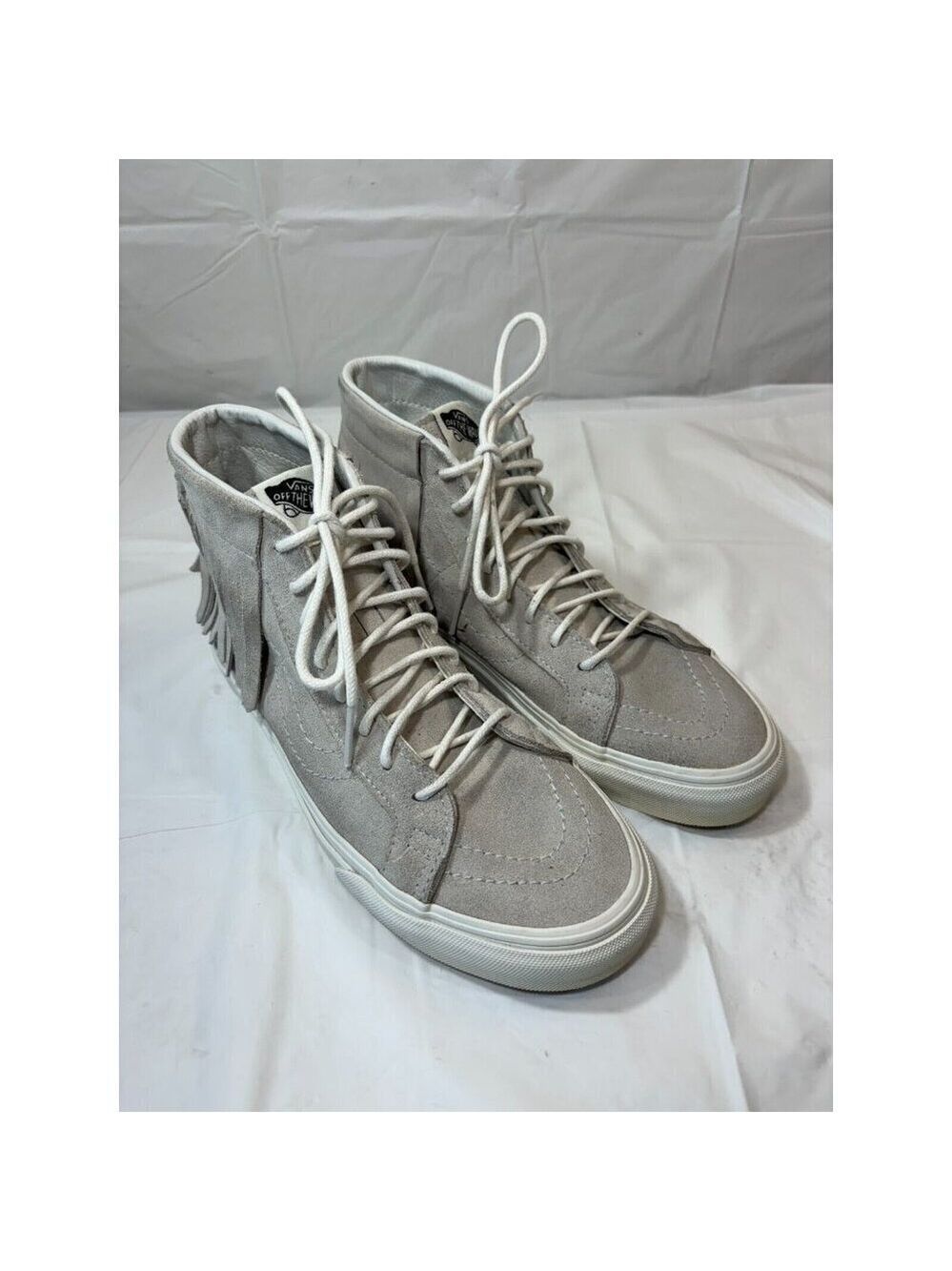 Vans Off The Wall High Top Gray Fringe Size 7